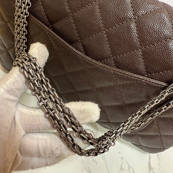 💎Authentic CHANEL Sold
Bi-Color Brown/Grey Leather  QuiltedClassicFlap - Picture 8 of 16